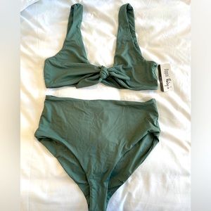 Dippin Daisys High Waist olive green bikini set